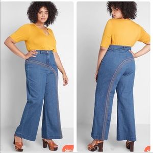 NWT ModCloth Rainbow With Me Wide-Leg Jeans plus size 26W
